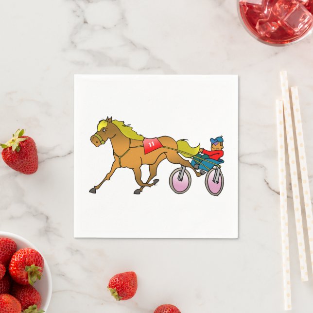 Guardanapo De Papel Cavalo de Corrida de Trott e Condutor (Insitu)