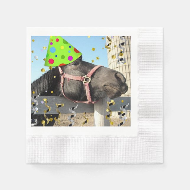 Guardanapo De Papel Cavalo de festa de aniversário (Frente)
