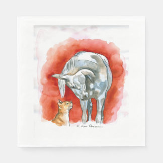 Guardanapo De Papel Cavalo e Gato
