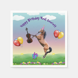 Guardanapo De Papel Cavalo Jogando Violino Aniversário