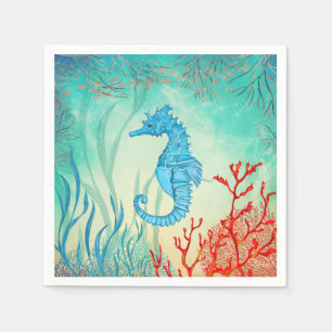 Guardanapo De Papel Cavalo-marinho azul