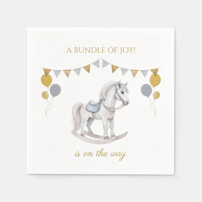 Guardanapo De Papel Cavalo-pedras com bandeiras (Frente)