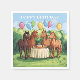 Guardanapo De Papel Cavalos Aniversário