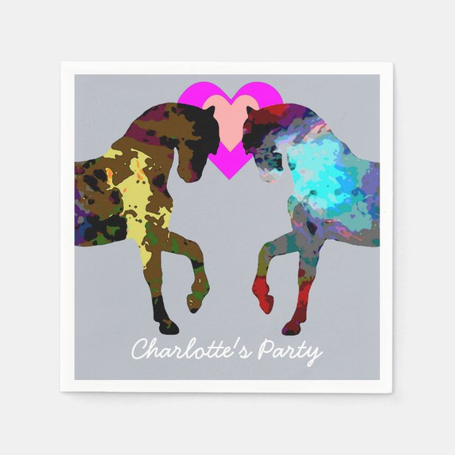 Guardanapo De Papel Cavalos Azuis Papel Personalizado Nápoles (Frente)