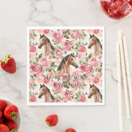 Guardanapo De Papel Cavalos Bonito Rosas Rosa Rosa Noivado Floral