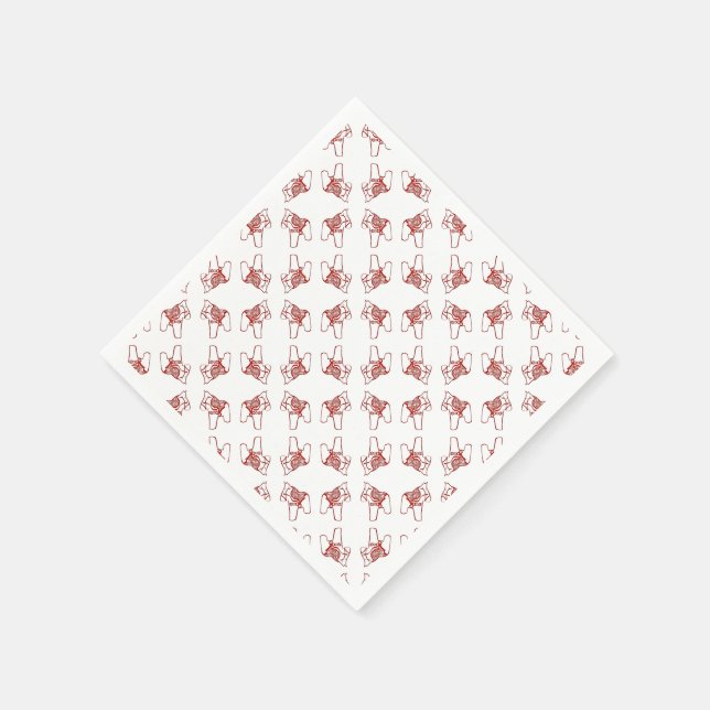 Guardanapo De Papel Cavalos Dala Vermelhos (Canto)