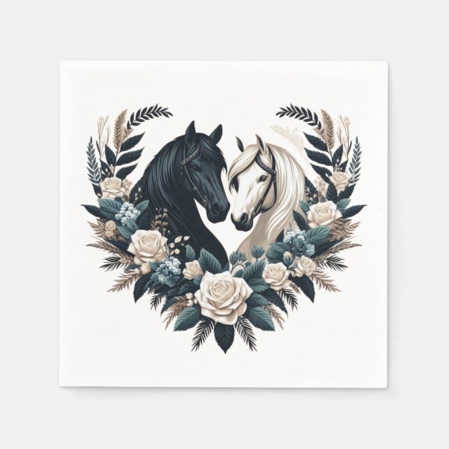 Guardanapo De Papel Cavalos de Casamento no Amor (Frente)