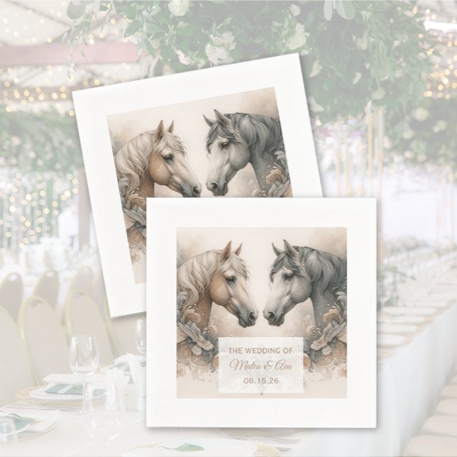 Guardanapo De Papel Cavalos Elegantes de Casamento (Wedding Elegant Horses Napkins)