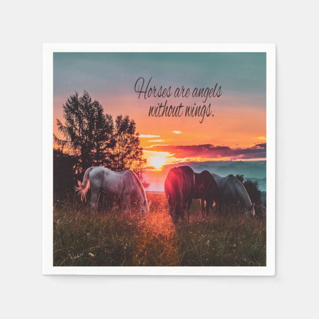 Guardanapo De Papel Cavalos são anjos sem asas (Frente)