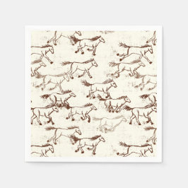 Guardanapo De Papel Cavalos Selvagens Marrom e Ivory Napkins