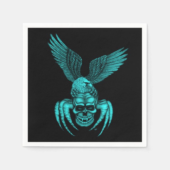 Guardanapo De Papel Caveira-aranha com águia (Frente)