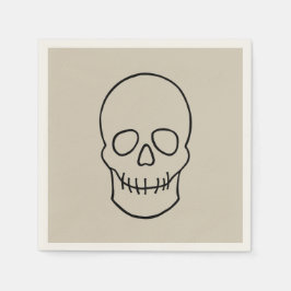 Guardanapo De Papel Caveira - Branco Osso e Preto Morto