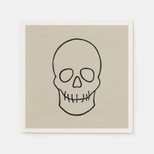 Guardanapo De Papel Caveira - Branco Osso e Preto Morto