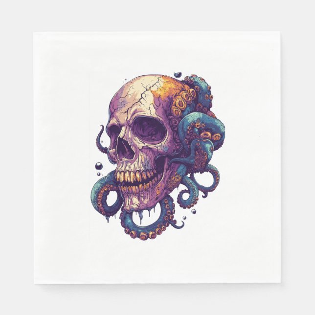 Guardanapo De Papel Caveira das Profundidades (Frente)