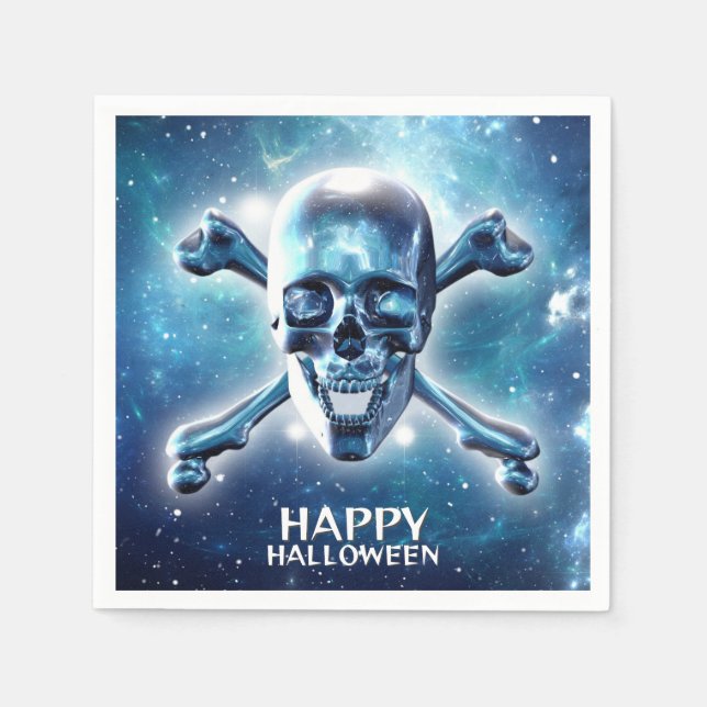 Guardanapo De Papel Caveira espacial. Personalizável (Frente)