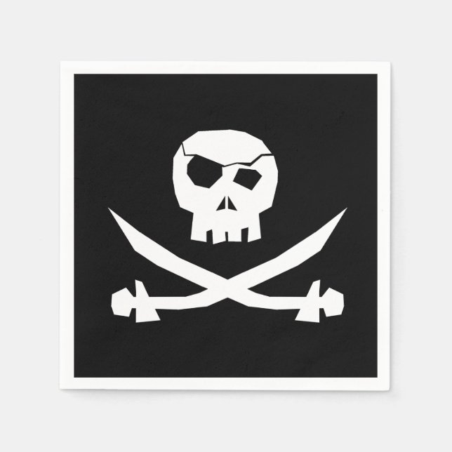 Guardanapo De Papel Caveira Pirata (Frente)
