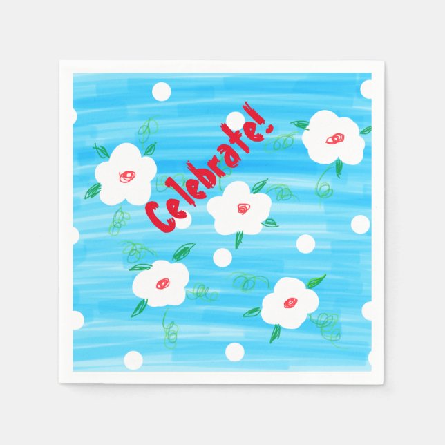 Guardanapo De Papel Celebração Azul Napkins (Frente)