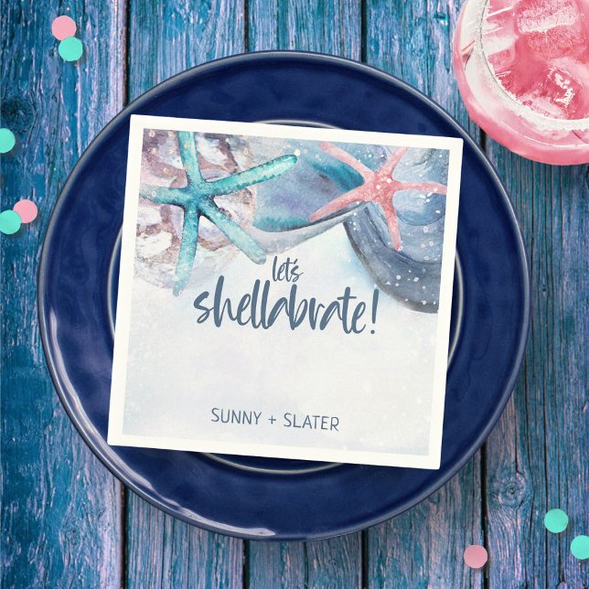 Guardanapo De Papel Celebração Concha | Estrelas do Mar Conchas  (Criador carregado)