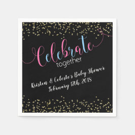 Guardanapo De Papel Celebração conjunta de amigos do bebê Chalkboard