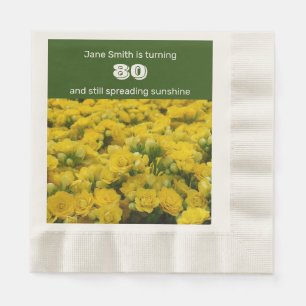 Guardanapo De Papel Celebração das flores amarelas da Festa de anivers