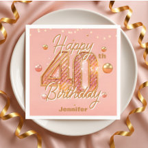 Celebração de 40º Aniversário em Dourado Rosa Desl