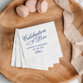 Guardanapo De Papel Celebração de Amor Casamento Azul Marinho