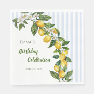 Guardanapo De Papel Celebração de Aniversário Aquarela de Limão Italia