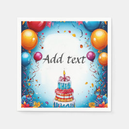 Guardanapo De Papel Celebração De Aniversário Festivo Com Balões
