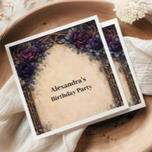 Celebração de Aniversário Floral Gótica Roxa Mal-h