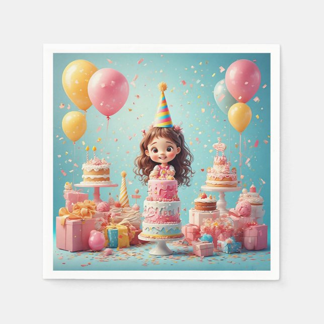 Guardanapo De Papel Celebração de Aniversário Infantil (Frente)