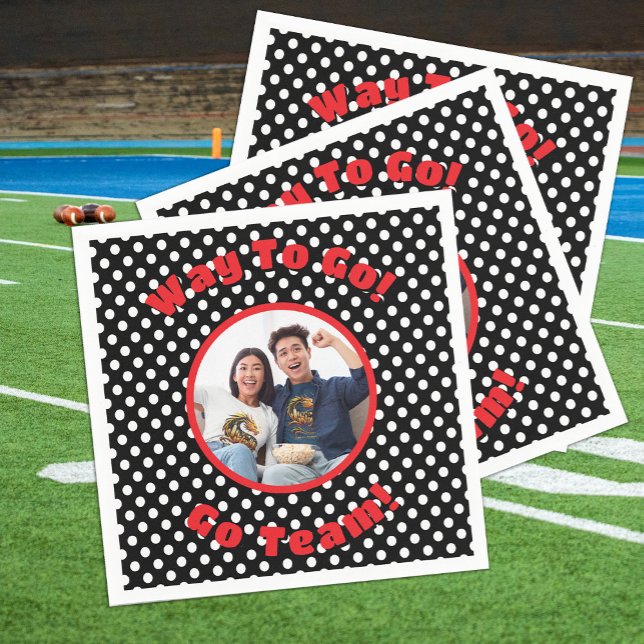 Guardanapo De Papel Celebração de Bolinhas Pretas/Brancas Vermelhos (Criador carregado)