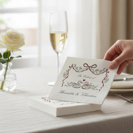 Guardanapo De Papel Celebração de Casamento Conto de Amor do Cisne Cap