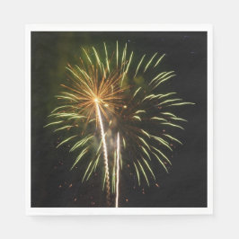 Guardanapo De Papel Celebração de Feriado com Fogos de Artifício Verde