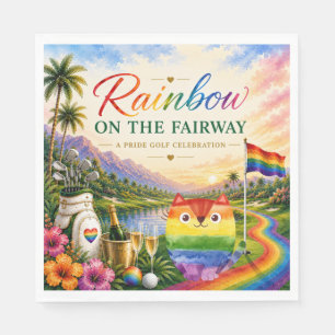 Guardanapo De Papel Celebração de Golfe Arco-íris na Pride do Fairway