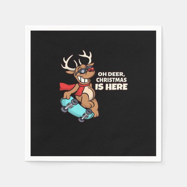 Guardanapo De Papel Celebração de Natal Oh Deer Design de Feriado  (Frente)