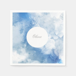 Guardanapo De Papel Celebração de Padrão de Cor de Água Azul-Menino