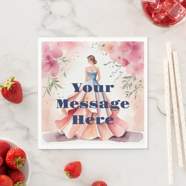 Guardanapo De Papel Celebração de Quinceanera de Aquarela (Insitu)