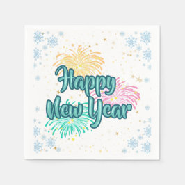 Guardanapo De Papel Celebração de Tipografia Feliz Ano Novo
