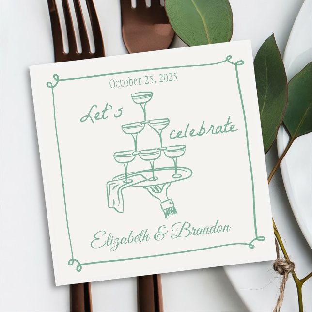 Guardanapo De Papel Celebração de vamos Casamento Personalizado Napkin (Criador carregado)
