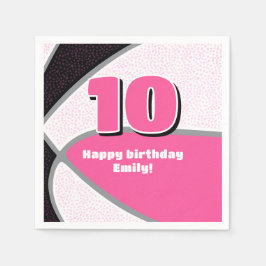 Guardanapo De Papel celebração desportiva de basquetebol preto-rosa