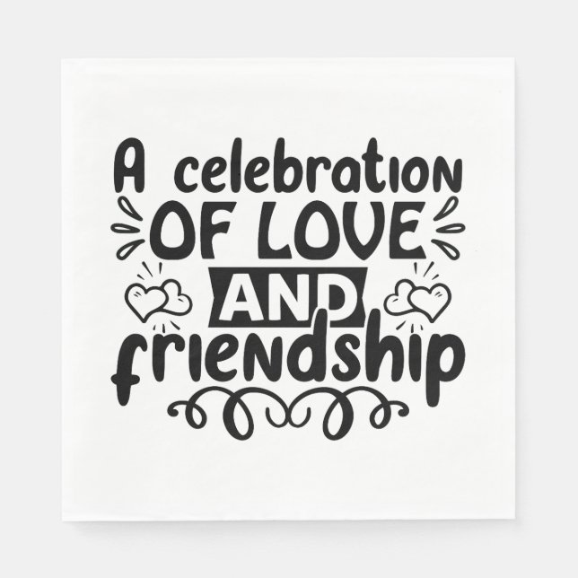Guardanapo De Papel Celebração Do Amor E Da Amizade (Frente)