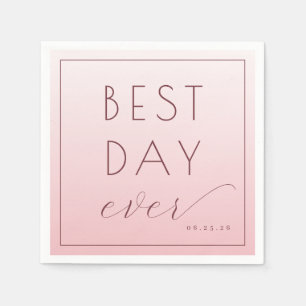 Guardanapo De Papel Celebração do Melhor Dia de Todos Rosa Minimalista