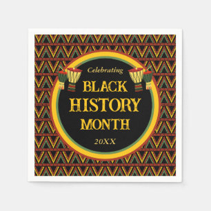 Guardanapo De Papel Celebração do Mês da História Negra dos Padrões Af