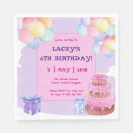 Guardanapo De Papel Celebração Doce: Papel de Aniversário Roxo