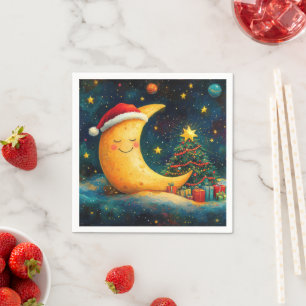 Guardanapo De Papel Celebração Engraçada da Lua de Natal