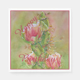 Guardanapo De Papel Celebração Feliz de Flores do Deserto