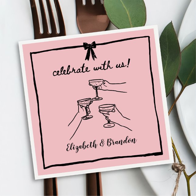 Guardanapo De Papel Celebração Moderna Com Nossos Casamentos Personali (Criador carregado)