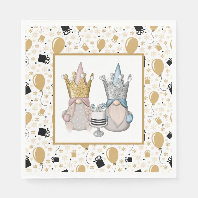 Guardanapo De Papel Celebração Real do Gnomo (Frente)