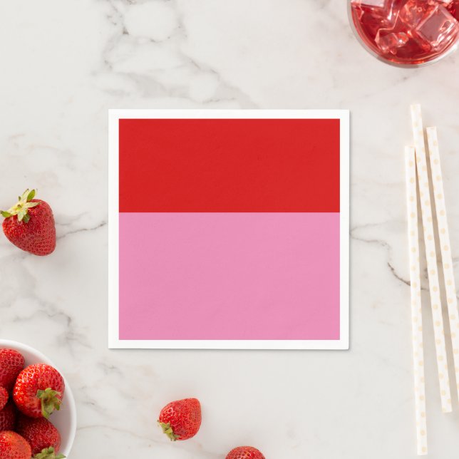 Guardanapo De Papel Celebração Simples de Festa Vermelha e Rosa (Insitu)
