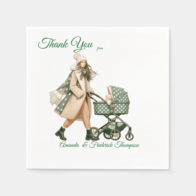 Guardanapo De Papel Celebrações de inverno na neve, com Kittens (Frente)